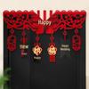 Wedding Room Décor Set: Double Happiness Door Stickers & Curtain Ornaments