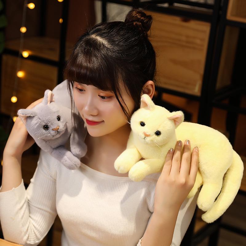 Cute Kitten Plush Pillow Doll - Small Floral Comfort Toy for Kids