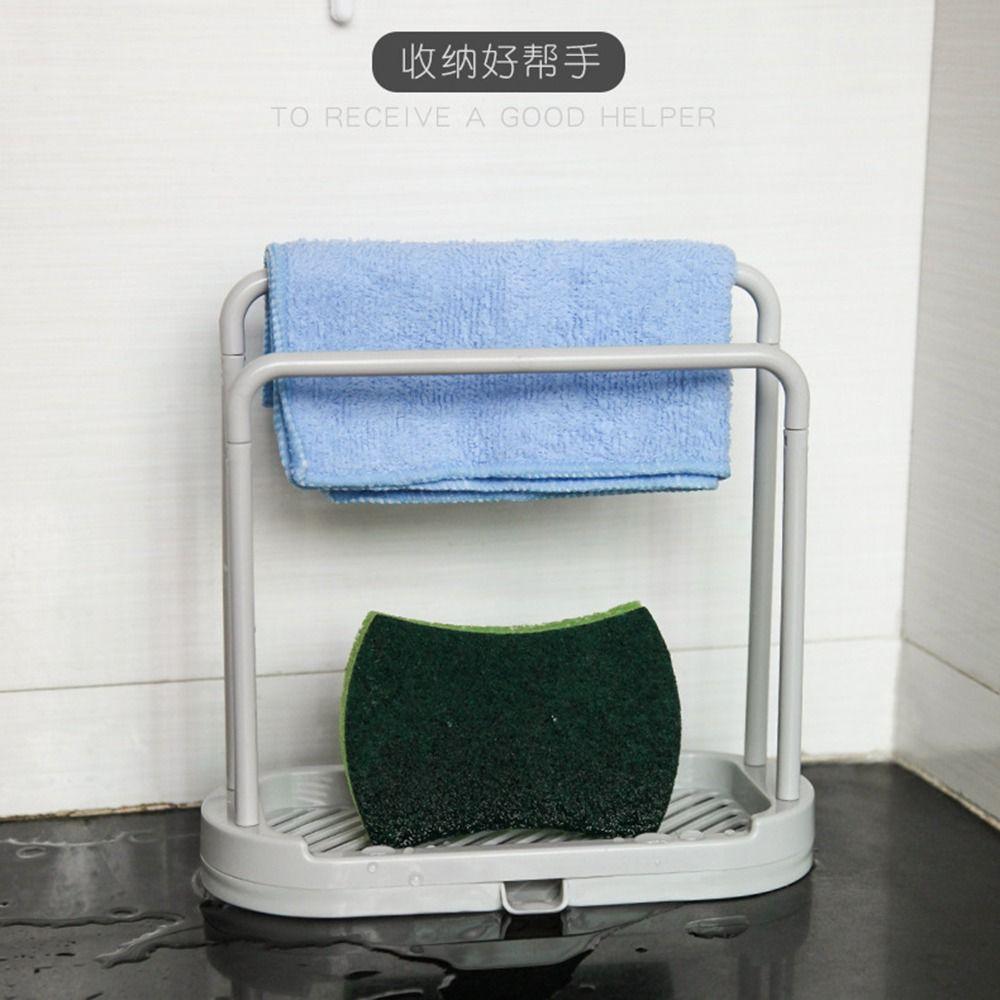 Detachable Sink Towel Drain Stand Double-Layer Countertop Rag Hanger  Under Sink