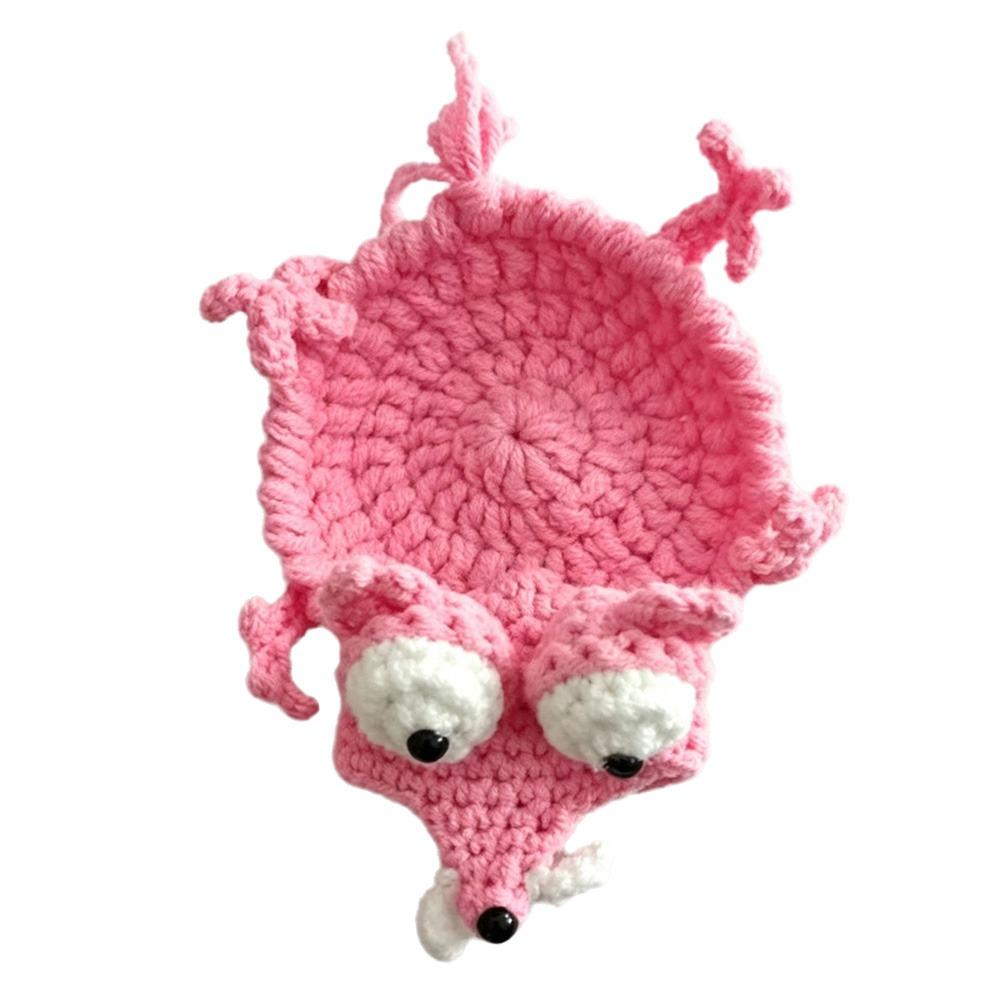 Handmade Crochet Craft Knitted Drink Coaster Cute Cartoon Cup Mat  Home Kitchen Table Decor