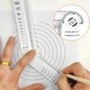 Multifunctional ruler can replace straightedge, protractor, compass, draw arcs, parallel lines, measure line thickness and font