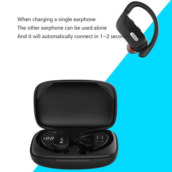 T17 Bluetooth-compatible Earphone Ear Hook Noise Reduction Digital Display Stereo Sound Wireless Earbud