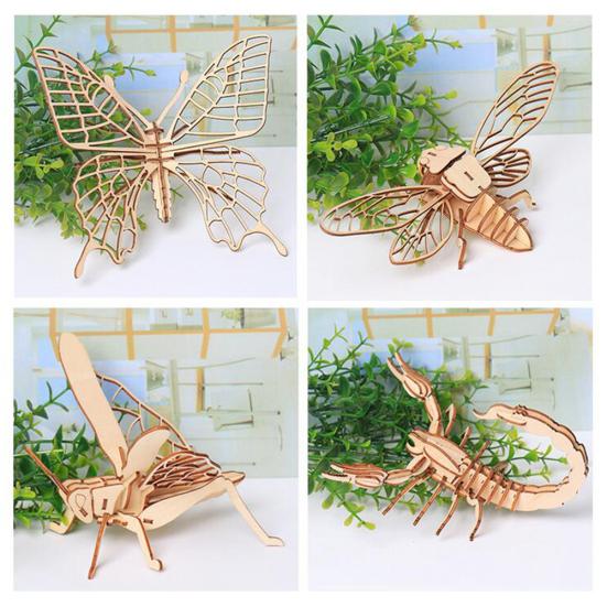 3D-tre Sommerfugl Insekt Modell Puslespill DIY Montering Håndverk Utdanning Barneleke