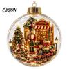 Festival Atmosphere Hanging Ornaments Christmas Tree Crystal Ball Pendant with LED Light, Built-in Christmas-themed Seasonal Party Decor Pattern