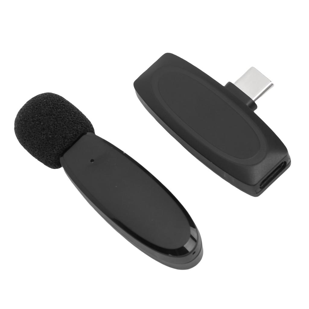 Wireless Lavalier Microphone Noise Cancelling 2.4GHz Omnidirectional Lapel Mic for Video Recording L