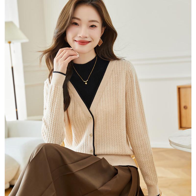 Srcr Women's Faux Two-Piece Pure Wool Sweater