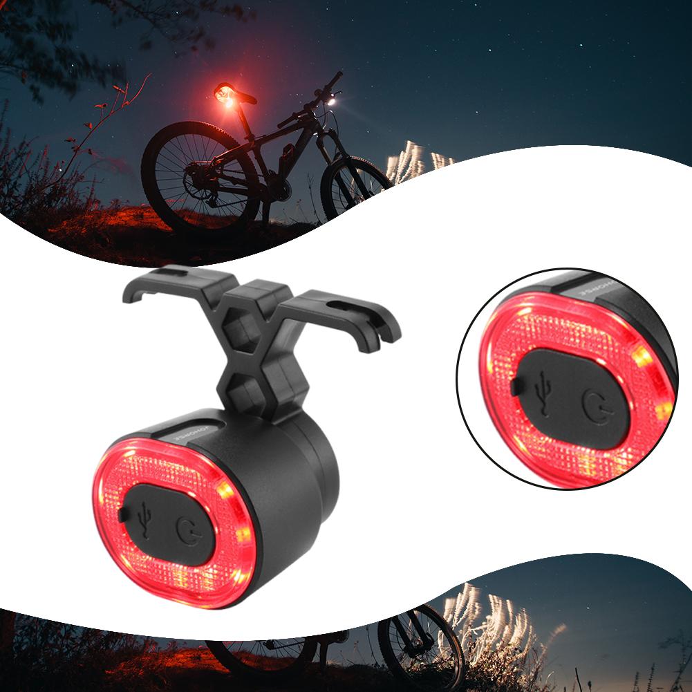 COB Smart Bicycle Rear Light Type-C Charging Auto Brake Sensing Light 4 Modes Cycling Warning Flashlight MTB Road Bike Parts