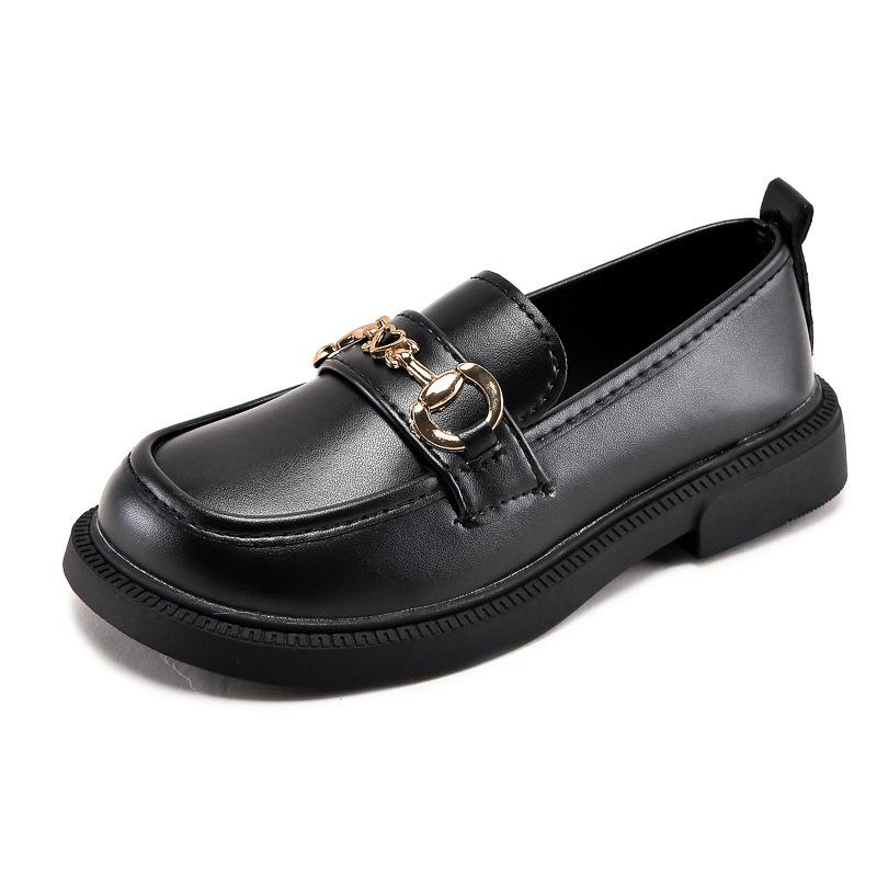 Girls' small leather shoes, children's princess shoes, British-style black flats, new spring collection, soft-soled shoes for students and
