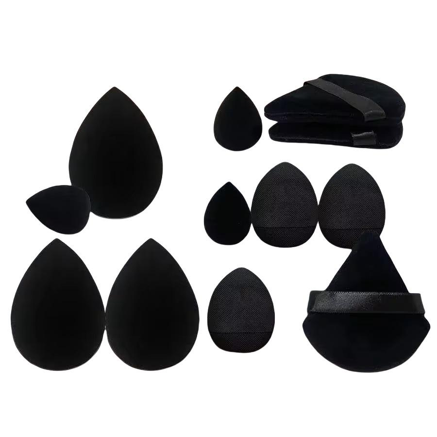 12-Piece All-Purpose Makeup Sponge Set, Made of 3 Loose Powder Puffs, 3 Mini Air Cushion Puffs, 3 Beauty Eggs and 3 Mini Beauty