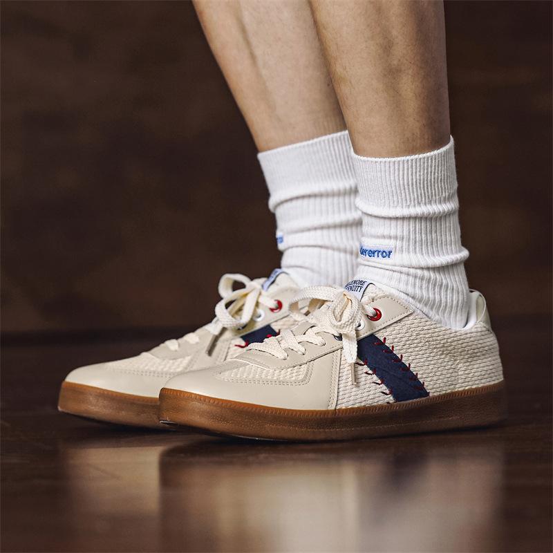 Couple board shoes 2024 new summer cotton breathable casual flat bottom low top men's student sports trendy shoes