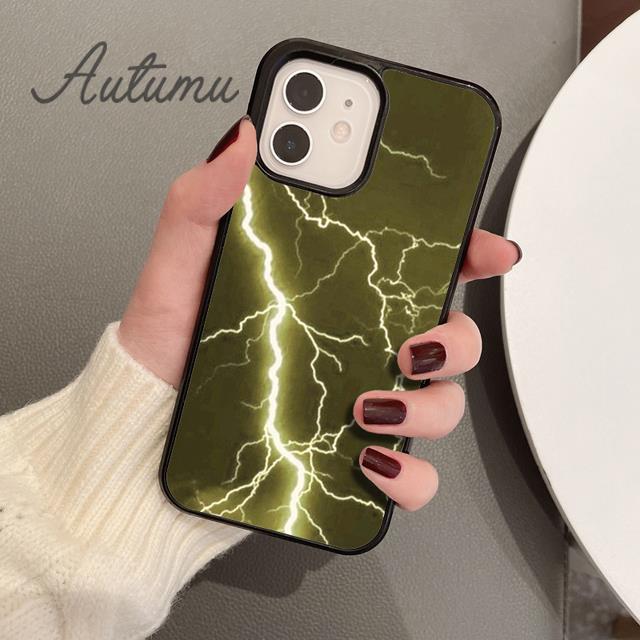 Lightning Phone Case for iPhone 11 12 13 14 Pro Max Mini X XR XS SE 2020 5 6S 7 8 Plus Samsung Galaxy S21 S22 Cover Shell