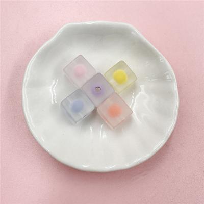 5Pcs 12mm Fashion Acrylic Frosted Square Beads DIY Mobile Phone Chain Necklace Bracelet Jewelry Material