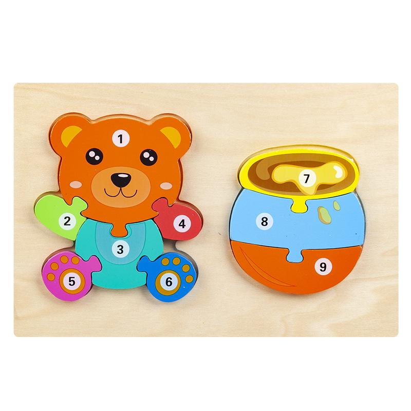 Kinder-Nahrungskette Puzzle dreidimensionales Puzzle Zuordnungsbrett Früherziehung pädagogische Holzspielzeuge