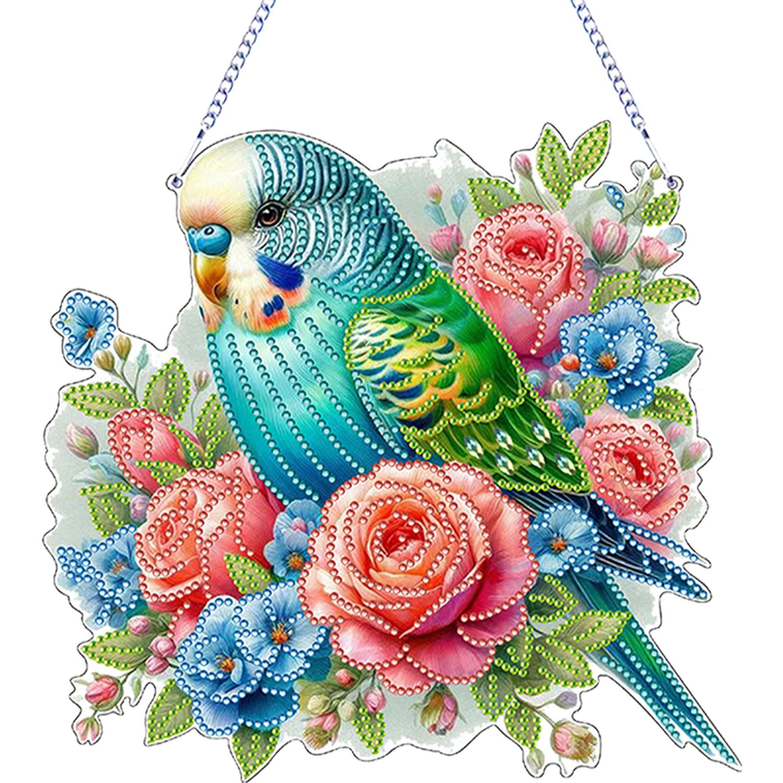 

2D Flat DIY Rhinestone Diamond Art Window Pendants Double-sided Printing Diamond Art Pendant Window Hanging Art for Home Decor