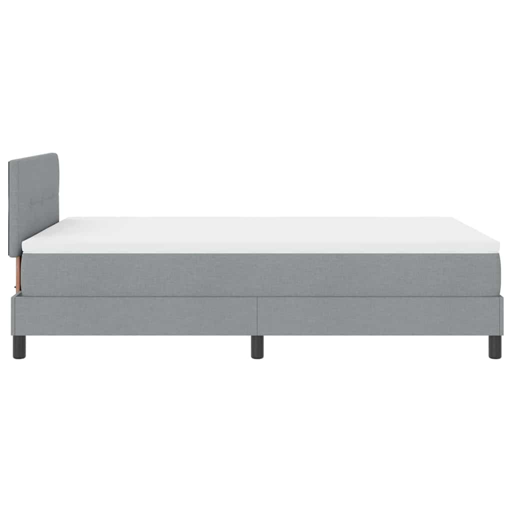 Boxspring Bed with LED Light Strips Light Gray 120 x 190 cm Fabric
