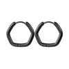 Glossy Stainless Steel Hoop Earrings For Women Men Hip Hop Steapunk Round Oval Heart Black Gold Silver Color Huggie Jewelry Gift