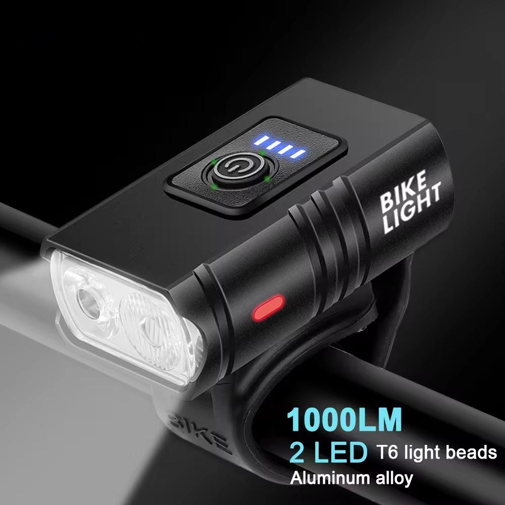 Fahrradlicht T6 LED USB wiederaufladbare Fahrradlichter 6 Modi MTB Taschenlampe Fahrradscheinwerfer für Radfahren Fahrrad-Frontlampe