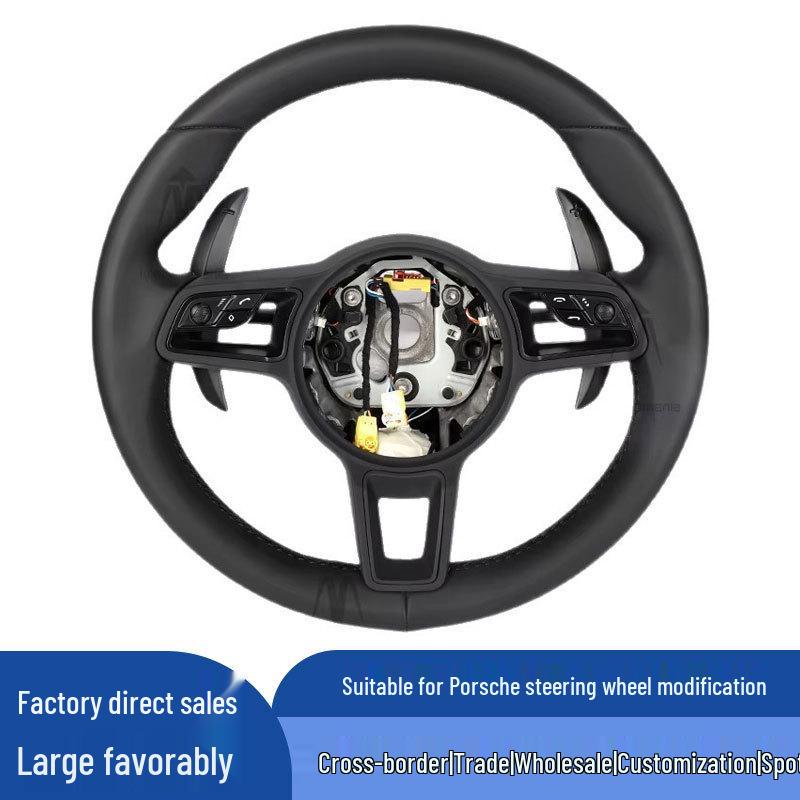 Full Leather Steering Wheel for Porsche Panamera, Cayenne, 911, Taycan, Macan, 718