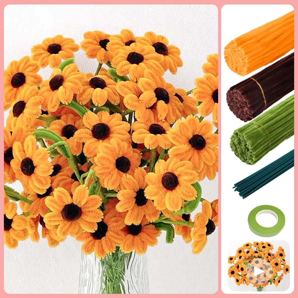 271/321pcs DIY Daisy Flower Craft Kit - Pipe Cleaner Crafting Supplies for Adults, Chenille Stems Perfect for Wedding Bouquets