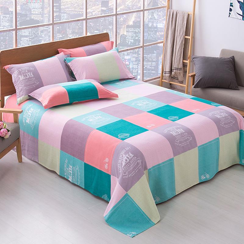 1pcs Dormitory Hotel Single Bed Sheets Elegant Geometry Printed Double Bed Sheets Cartoon Home Bedroom Decoration Supplies