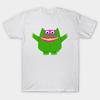 Men Black Print T-shirt Green And Pink Nauga No-Cut Transfer Paper Print Cotton Tshirt