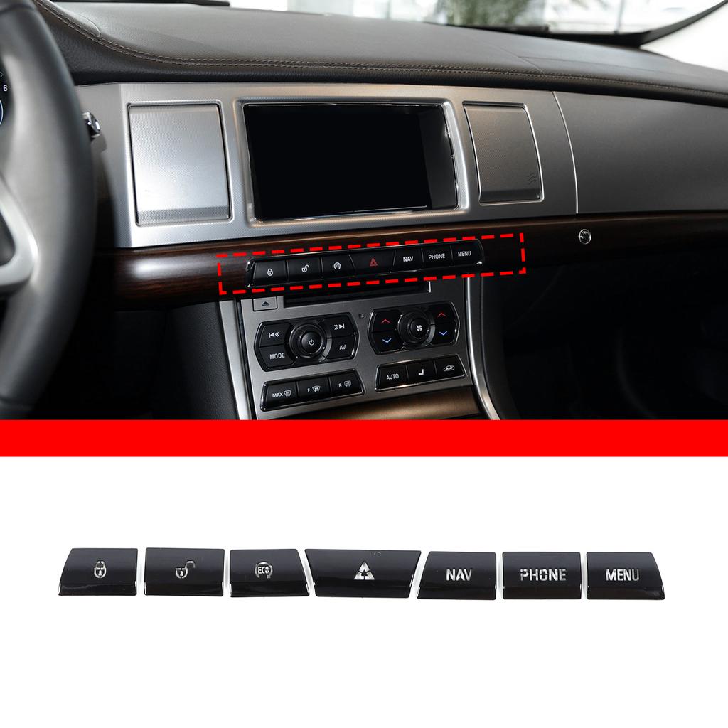 For Jaguar XF XJ 2008- Car AC Gear Switch Repair Decals aluminum alloy Button Stickers Car Accessories Interior