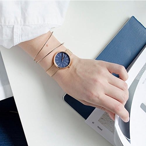 Skagen Women's Signature Navy Dial Rose Gold Watch SKW2593