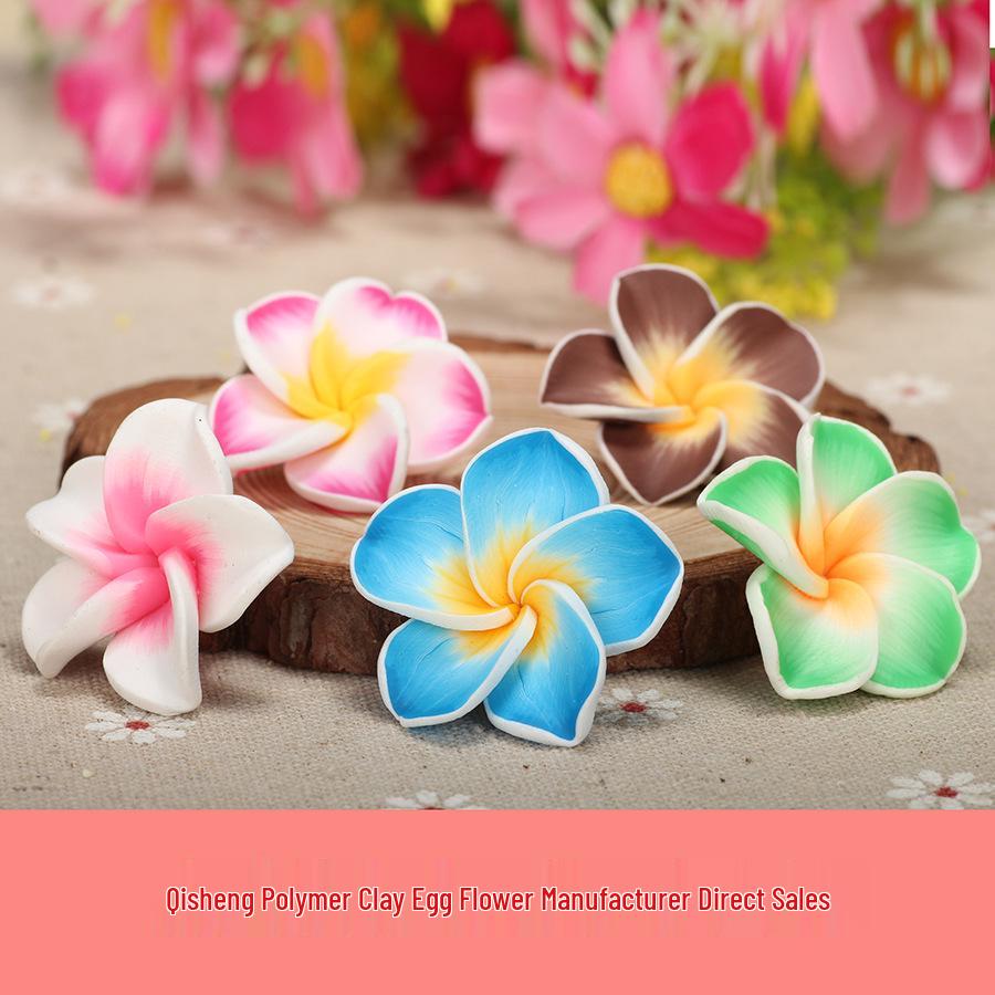 30mm Polymer Clay Floral Egg Accessories for DIY Jewelry & Hair