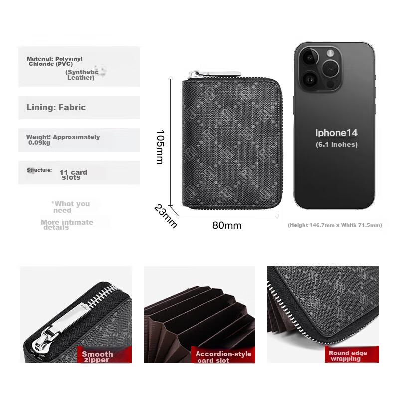 POLO Card Holder, Multi-Card Accordion Wallet, Portable Coin Purse, Business Card Case