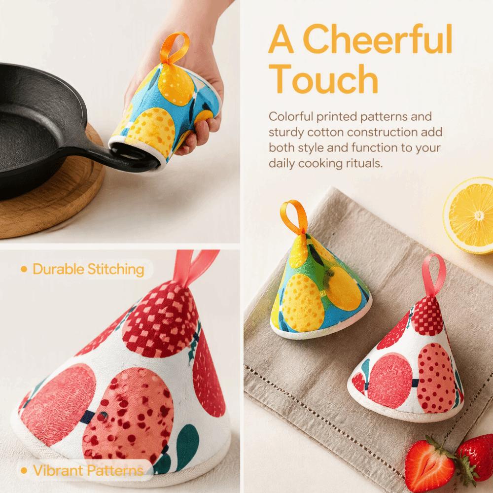 2PCS Cotton Pot Lid Protector Triangle Shape Triangle Pot Holder Durable Pot Handle Cover Kitchen