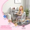 Two-Piece Kids Desk and Chair Set with Storage, for Ages 5-8 Years - Grey