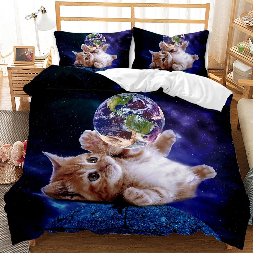 Комплект постельного белья с изображением кота — фото 5