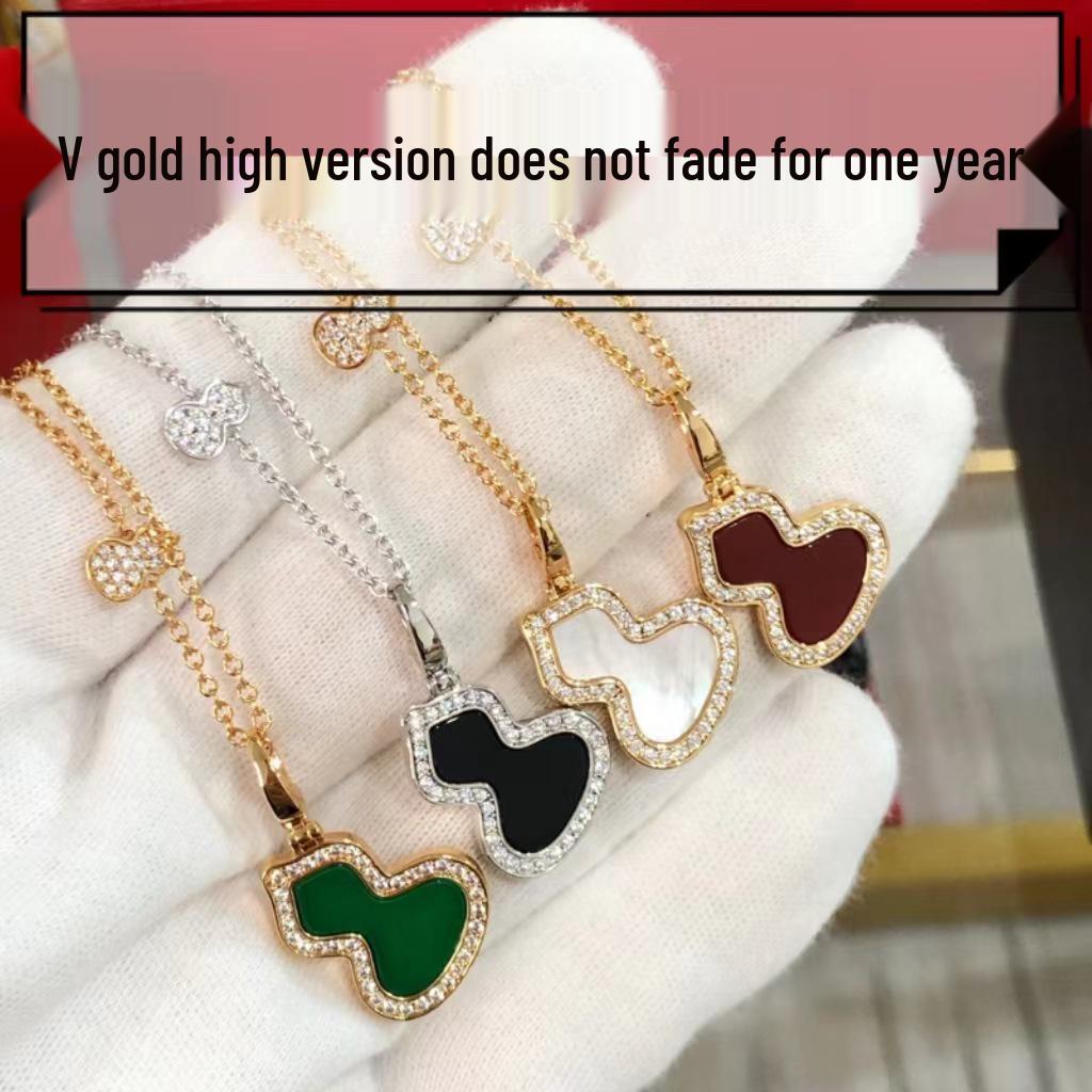 

18K Rose Gold Double Gourd Necklace with White Mother-of-Pearl Pendant for Women White Mother-of-Pearl розового золота