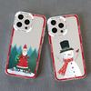 Coques de téléphone transparentes de luxe dessin animé Noël pour IPhone 11 12 13 Pro Max 14 15 Pro Max Plus X XR XS Simple Père Noël Coque transparente