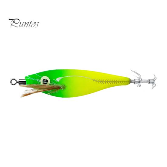 Squid Bait Luminous Fishing Lure with Steel Balls Wood Shrimp Cuttlefish Hard Bait for Sea Freshwater Fishing