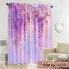 2pcs, 2D FLAT PRINTING Curtains (Without Rod) Wisteria Bliss Chic Chic Curtains Polyester Easy Install Curtains Room Decor