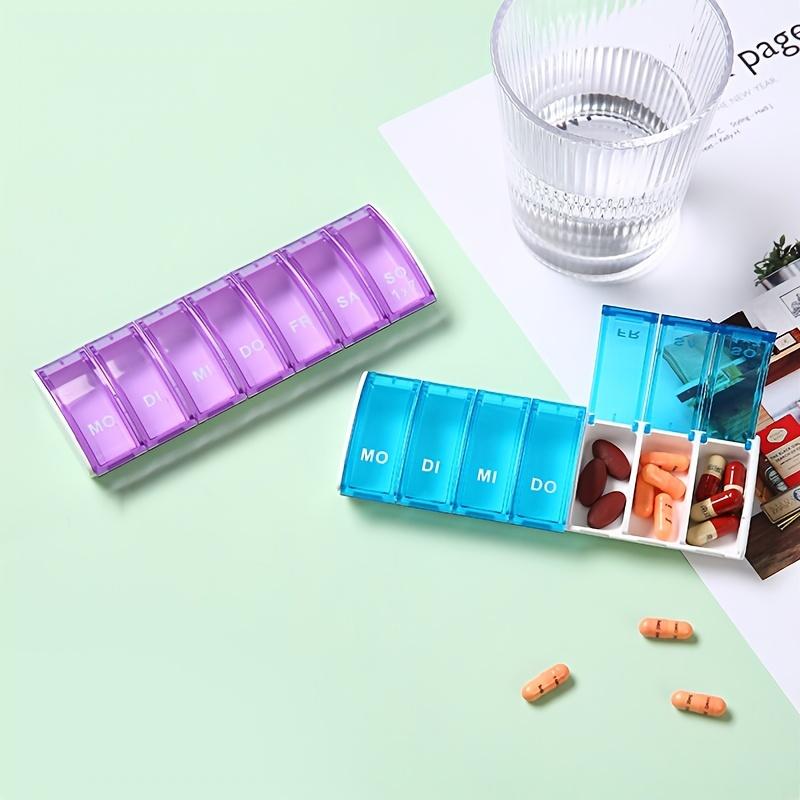 1pc Portable Seven Compartment One Week Medicine Box Storage Travel Packaging Pill Storage Box