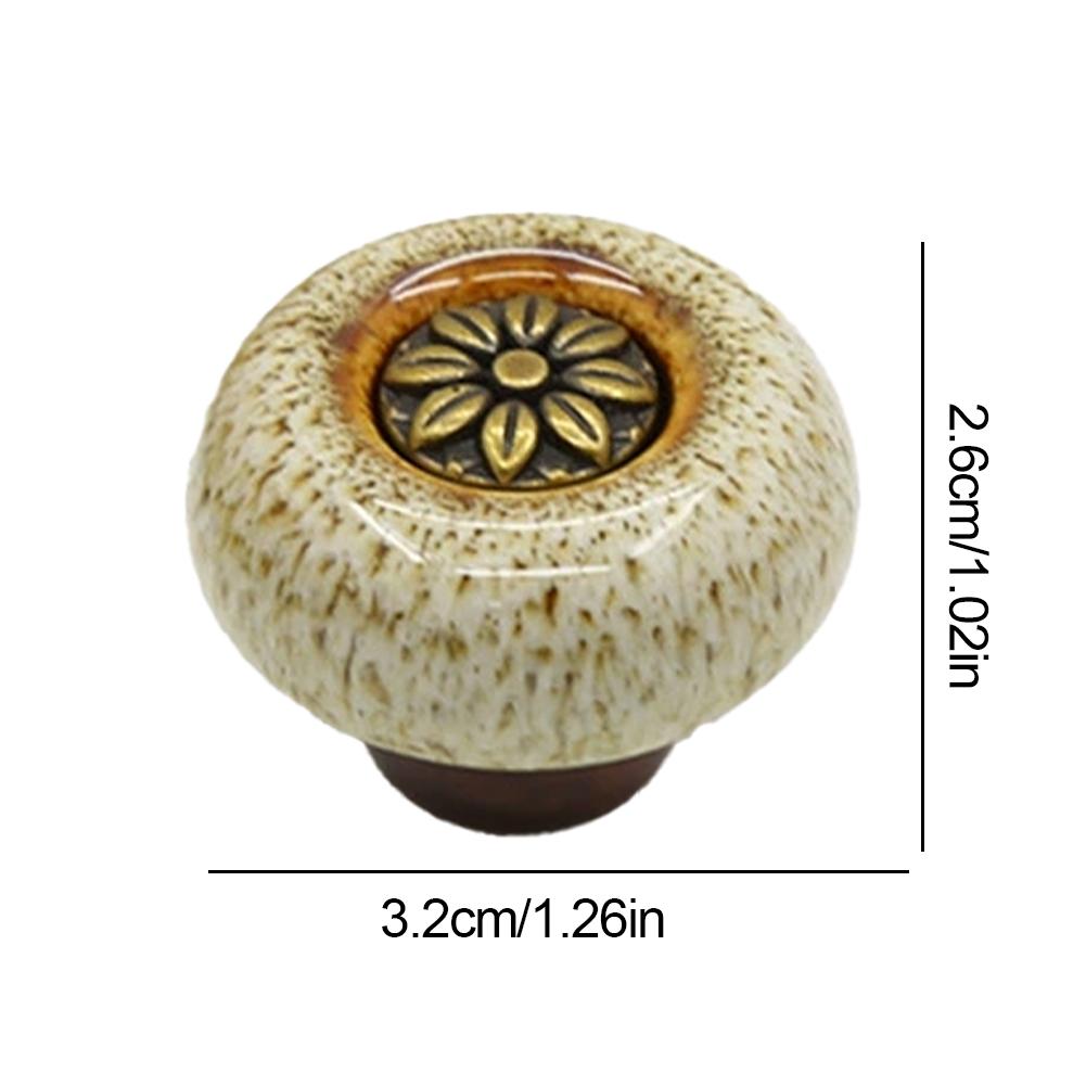 Pastoral Ceramic Pumpkin Cabinet Handle Painted Classical Handle Chest of Drawers Wardrobe Door Single Hole Handle