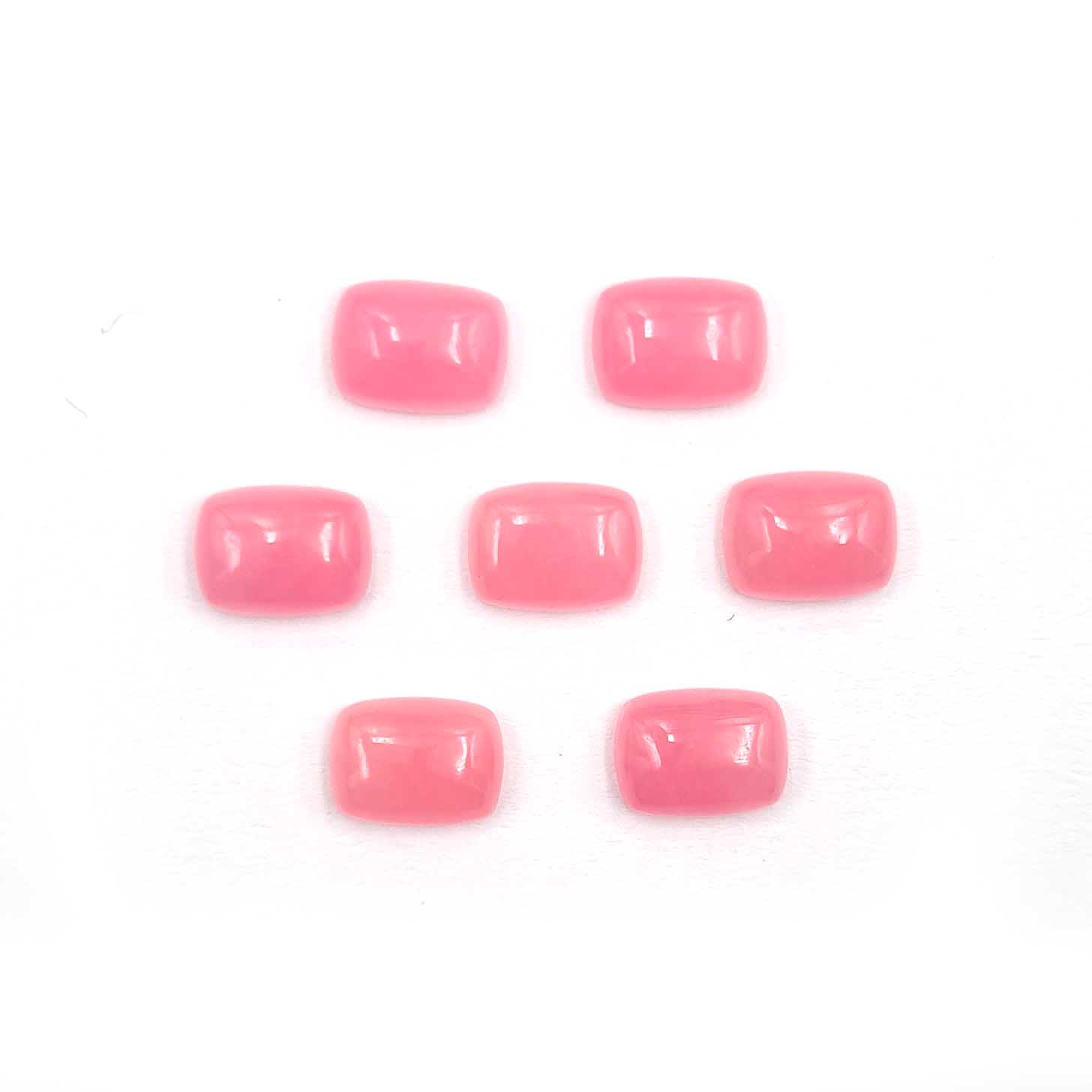 Dyed Pink Jade Cushion Cabochon Loose Gemstone Lot 77 Pcs 6*8 MM 135 CT For Jewelry Making 6*8 MM розовый