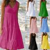 Stylish Women's Holiday Summer Solid Sleeveless Party Beach Loose Short Dress Sundress For Effortless Elegance