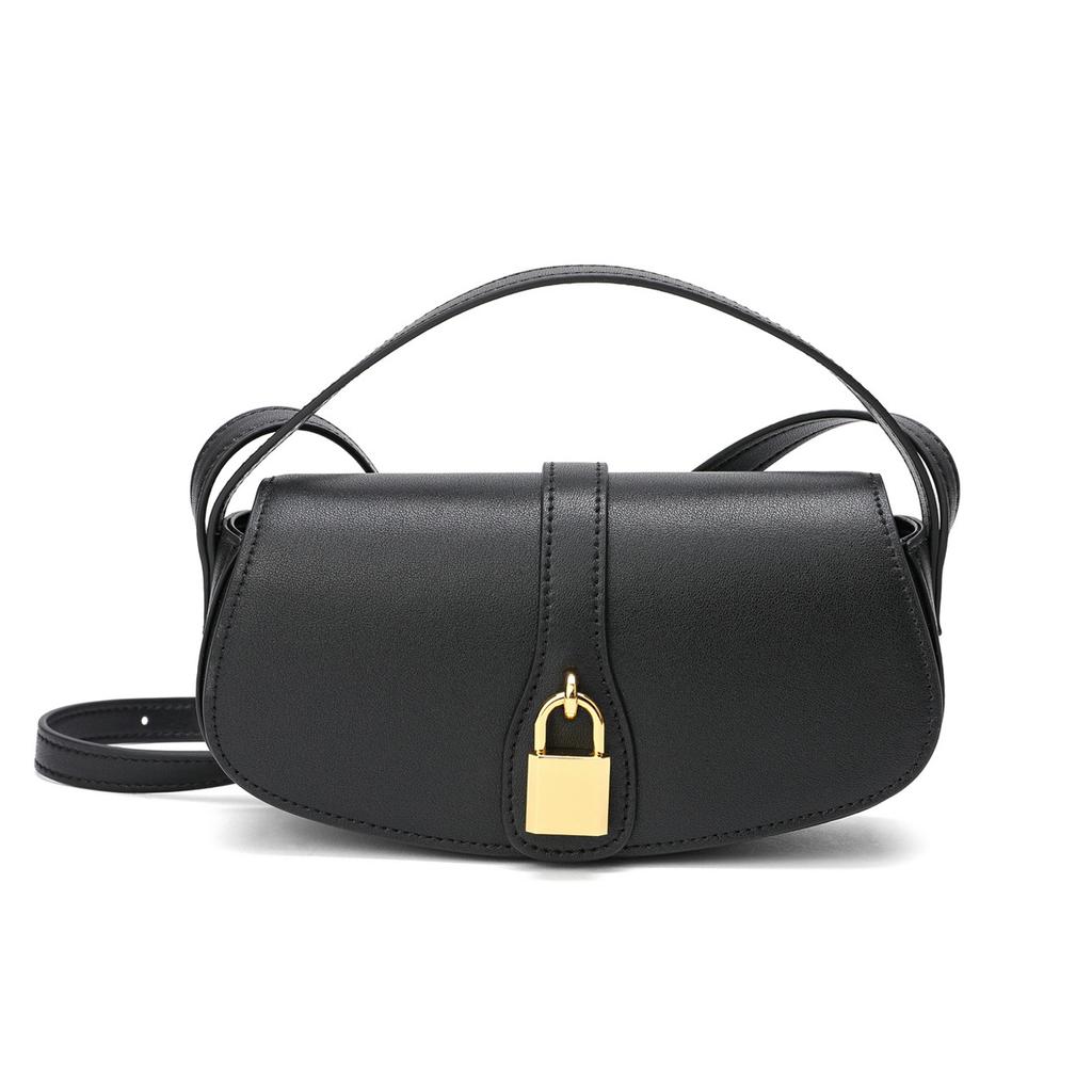 Damen Echtleder Umhängetasche Neues Schlossdesign Nische Hochwertiges Design Sattel Crossbody Ledertasche
