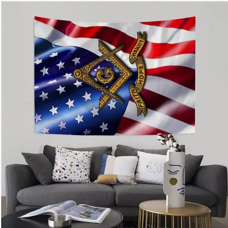 Masonic Freemason Illuminati Printed Large Wall Tapestry Japanese Wall Tapestry Anime Art Home Decor