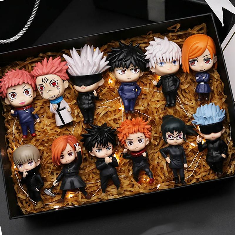 Fashnics Unisex 6Pcs/Set Jujutsu Kaisen Anime Figure Gojo Satoru Yuji Itadori Figure Doll Toy Action Figure Yuji Itadori Fushiguro Model Toys