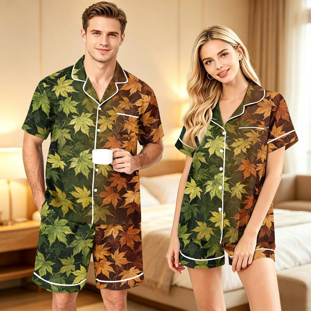 Halloween-Schlafanzug-Set für Paare, Bequeme bedruckte Nachtwäsche für Feiertags-Loungewear