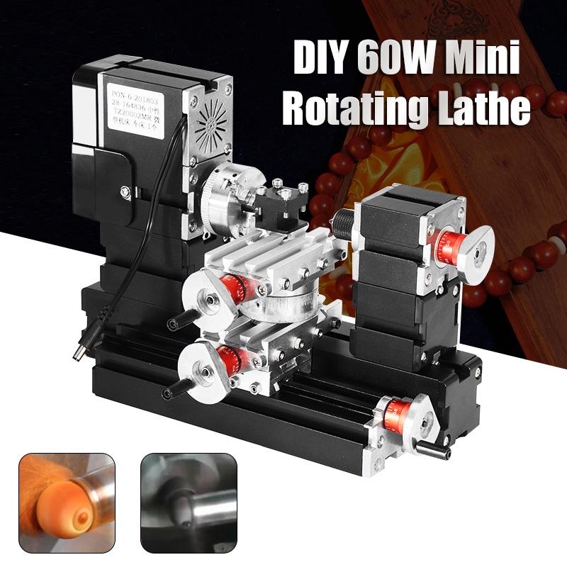 12V DC 60W 12000rpm Milling Machine Mini Metal Rotating Lathe DIY Woodwork Wood Lathe Model Making Tool Kit