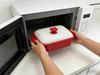 MSI Dtsoy Microwave-Safe Non-Stick Cooking Pan (Red) - Cooking Utensil Set: Easily cook grilled fish and meat. Includes numerous recipes and instructi