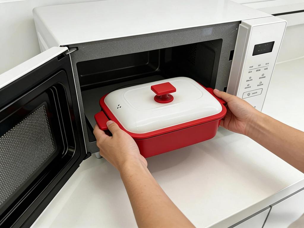 MSI Dtsoy Microwave-Safe Non-Stick Cooking Pan (Red) - Cooking Utensil Set: Easily cook grilled fish and meat. Includes numerous recipes and instructi