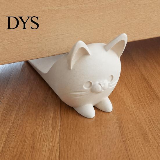 Portable Door Security Wedge 3D Printed Cute Cat Stopper, Non-Slip Cartoon Holder, Stop Decorative for Wood Floors Home Protection No Drill Stopper