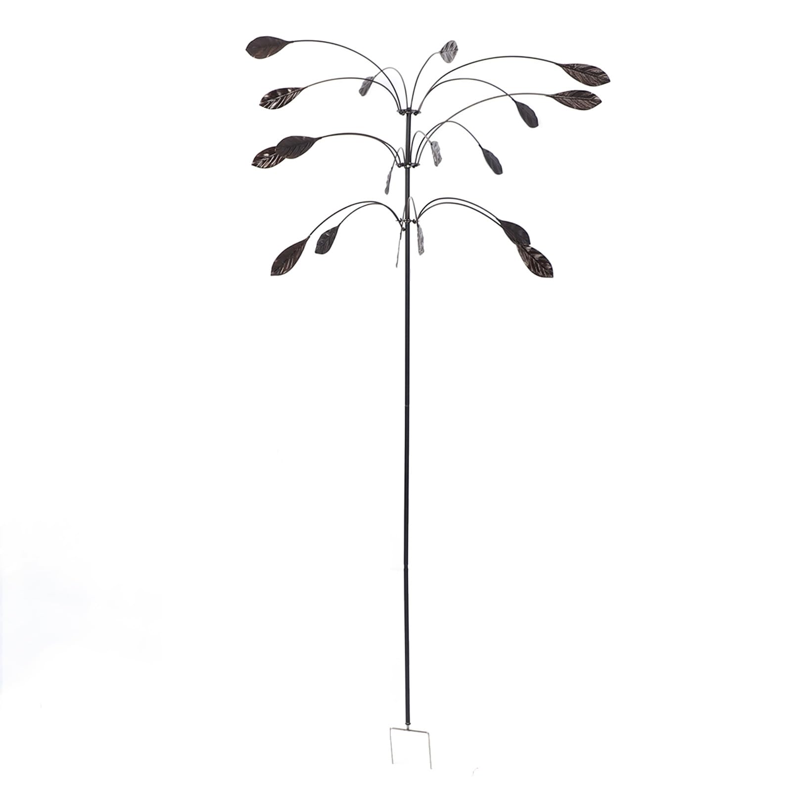 

Outdoor Garden Yard Wind Power Spinner Iron Art Decorative Rotating Leaves Windmill A