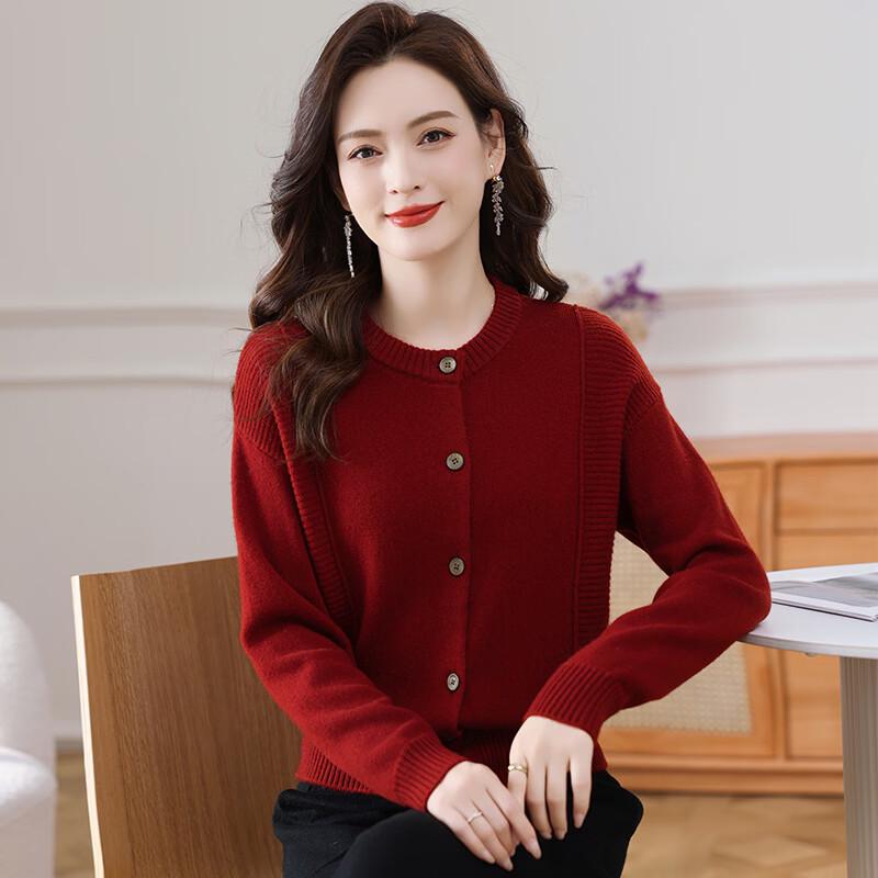 Caiyang Women's 100% Pure Wool Cardigan